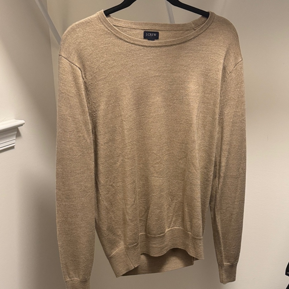 J. Crew Men's Beige Crewneck Sweater